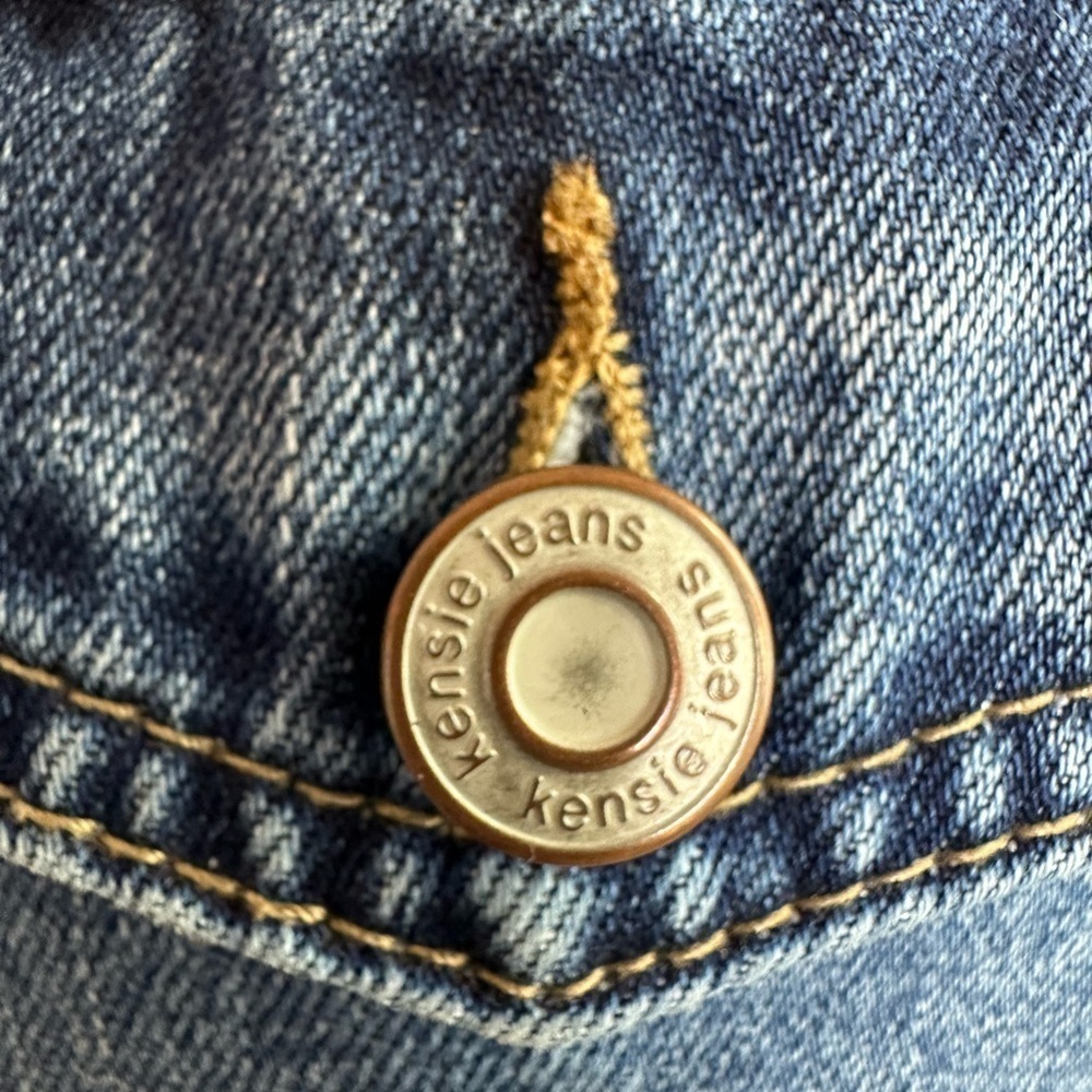 Kensie Blue Denim Jacket with Faux Sherpa Collar - Picture 7 of 9